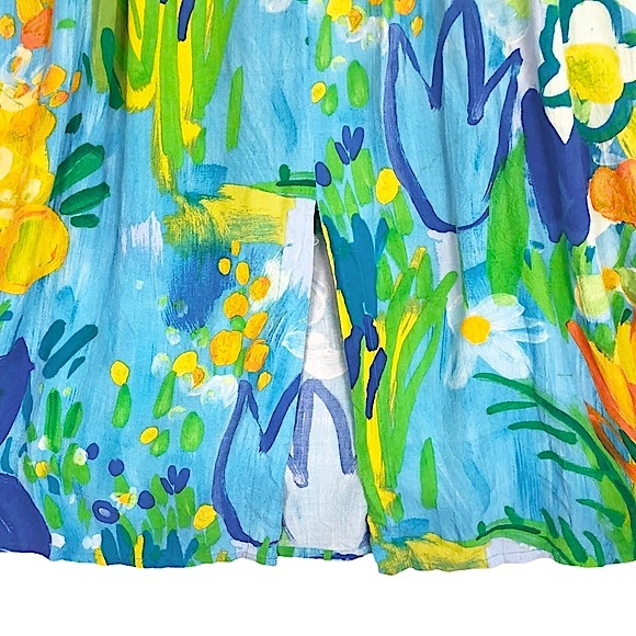 VINTAGE JANICE Jams World Floral “Wonderland” Art Print Midi Tank Sheath Dress - Picture 7 of 9